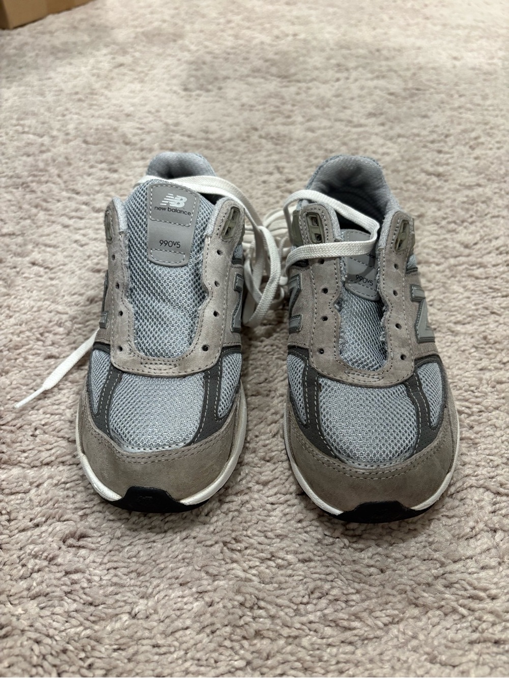 New Balance Kids Gray Mesh & Suede Sneakers